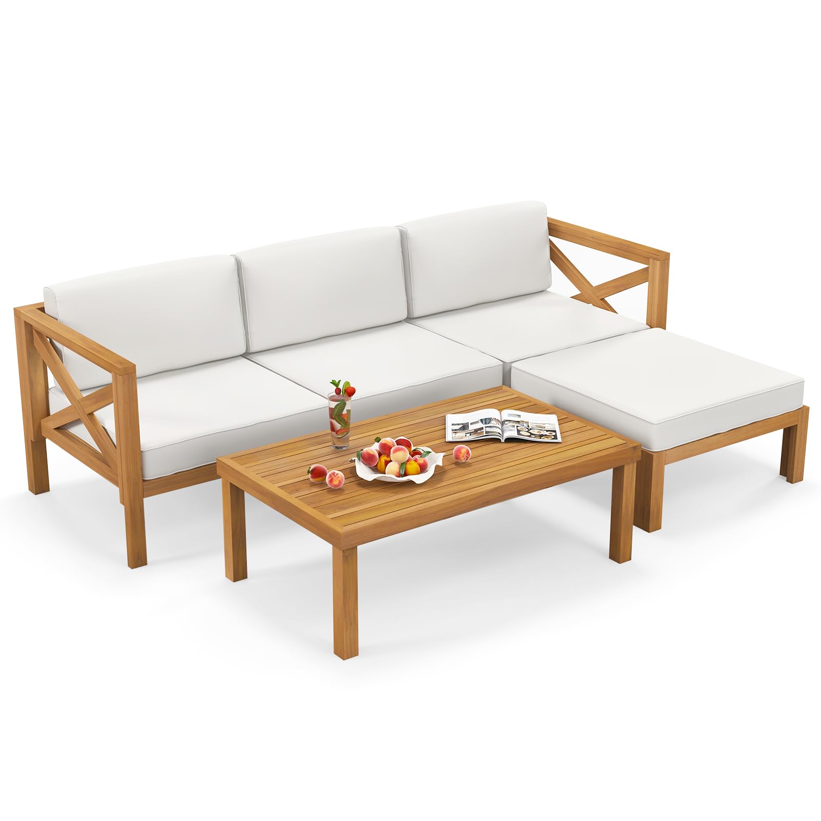 Ensemble de mobilier de conversation d'extérieur 5 pièces Tangkula